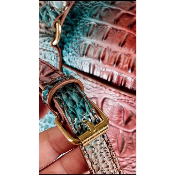 NEW Crocodile Embossed Top Handle Satchel Handbag Bag w Optional Crossbody Strap - Picture 5 of 11